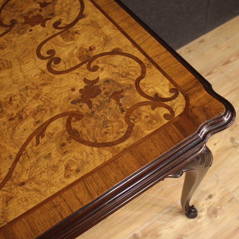 20th Century Inlaid Wood Italian Dining Table, 1950 For Sale at 1stDibs