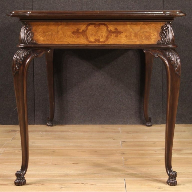 20th Century Inlaid Wood Italian Dining Table, 1950 For Sale at 1stDibs
