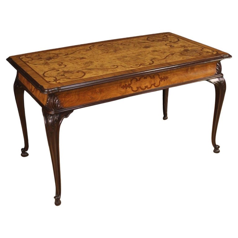 20th Century Inlaid Wood Italian Dining Table, 1950 For Sale at 1stDibs