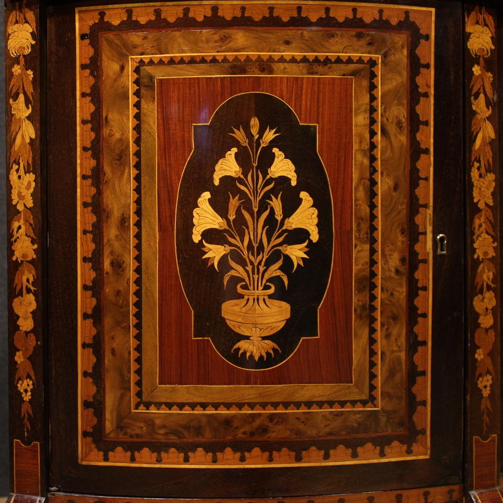 20th Century Inlaid Wood Italian Half Moon Sideboard, 1950 in vendita 5