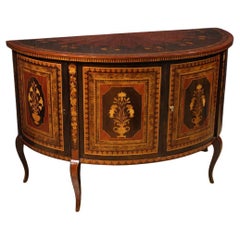 20th Century Inlaid Wood Italian Half Moon Sideboard, 1950
