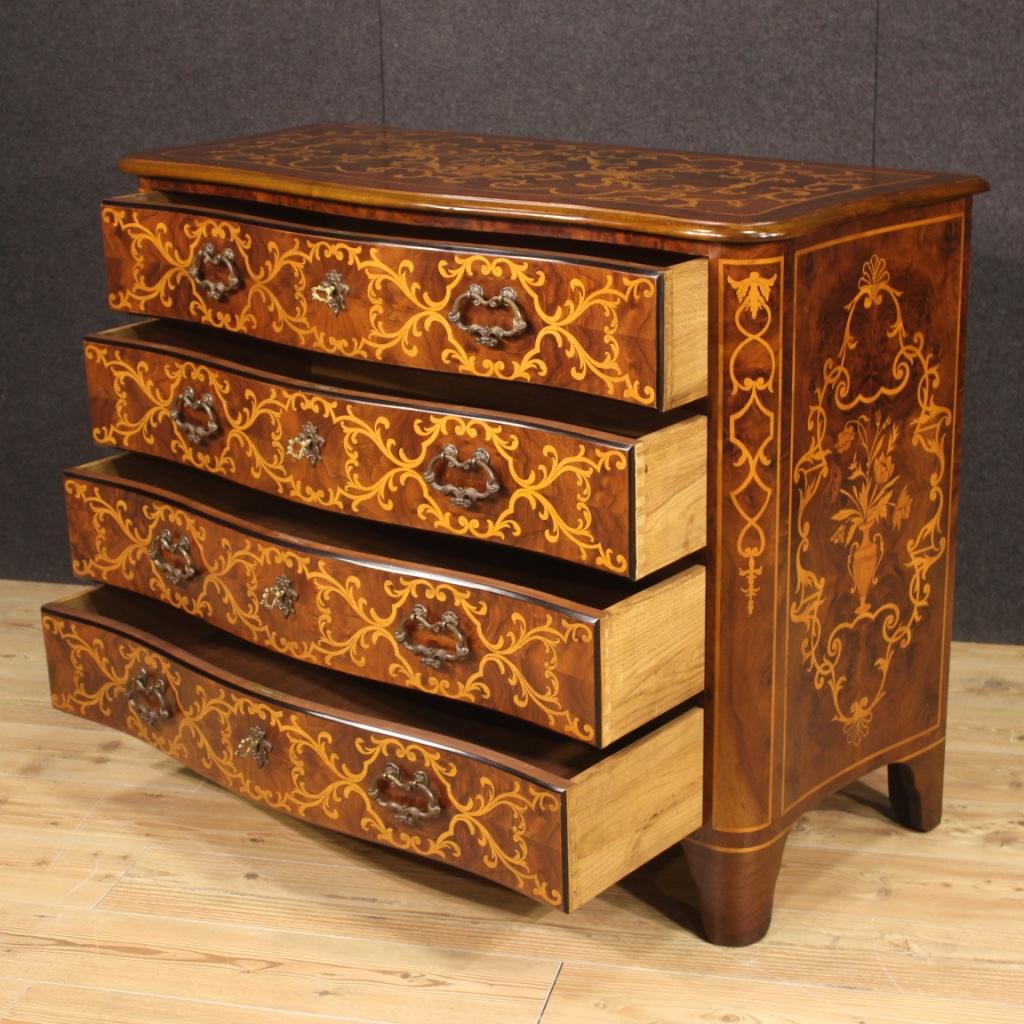 20th Century Inlaid Wood Italian Louis XIV Style Dresser, 1970 8
