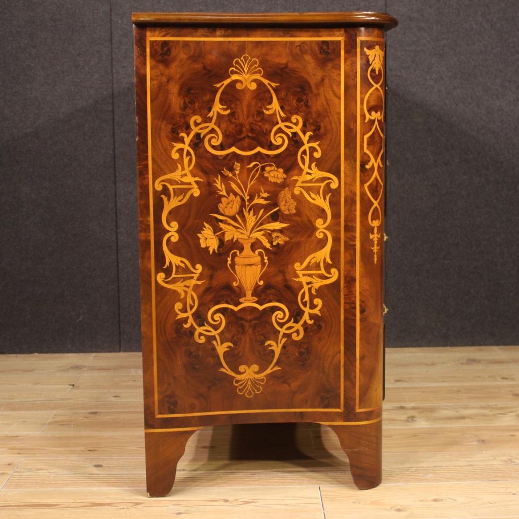 20th Century Inlaid Wood Italian Louis XIV Style Dresser, 1970 1