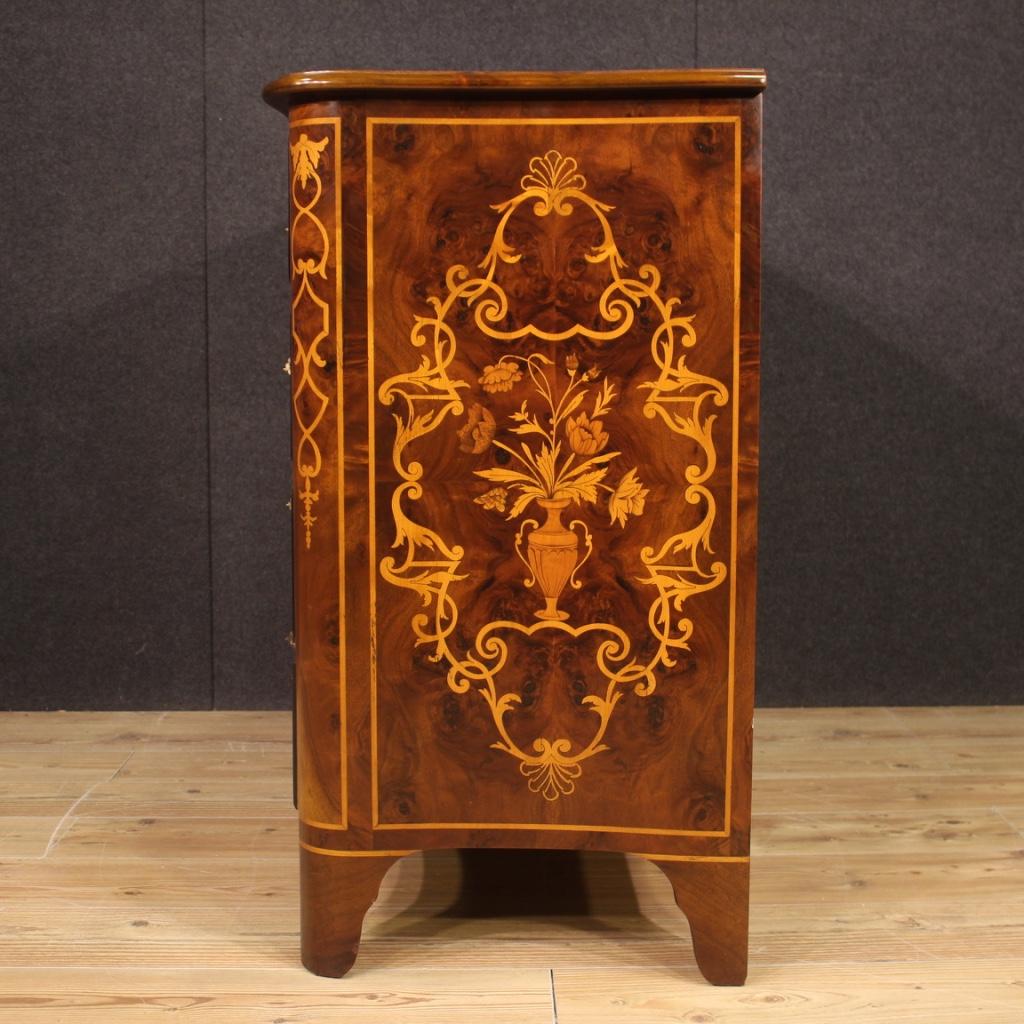 20th Century Inlaid Wood Italian Louis XIV Style Dresser, 1970 4