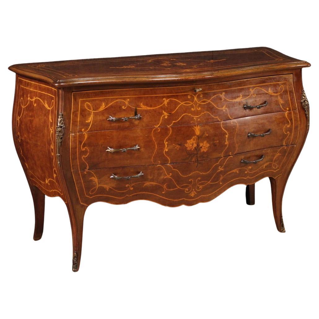 italienische Kommode im Louis-XV-Stil mit Intarsien aus dem 20. Jahrhundert, 1960