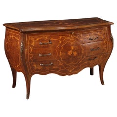 cómoda italiana del siglo XX estilo Luis XV en madera taraceada, 1960