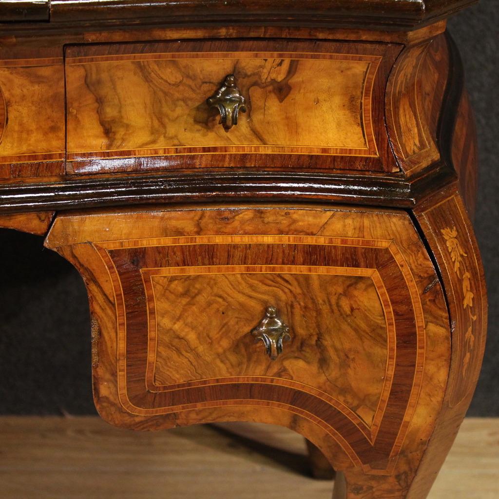 20th Century Inlaid Wood Italian Louis XV Style Dressing Table, 1950 in vendita 5
