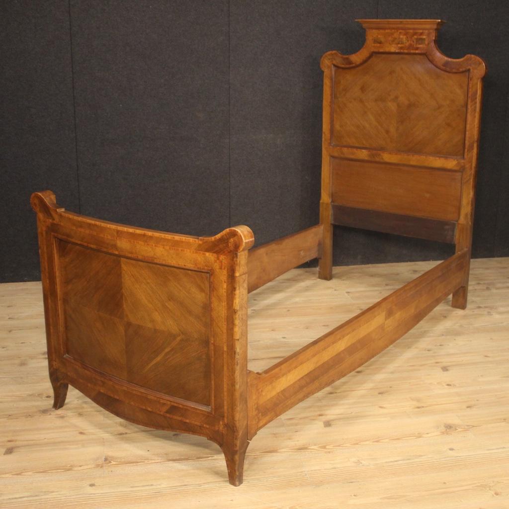 20th Century Inlaid Wood Italian Louis XV Style Single Bed, 1950 6