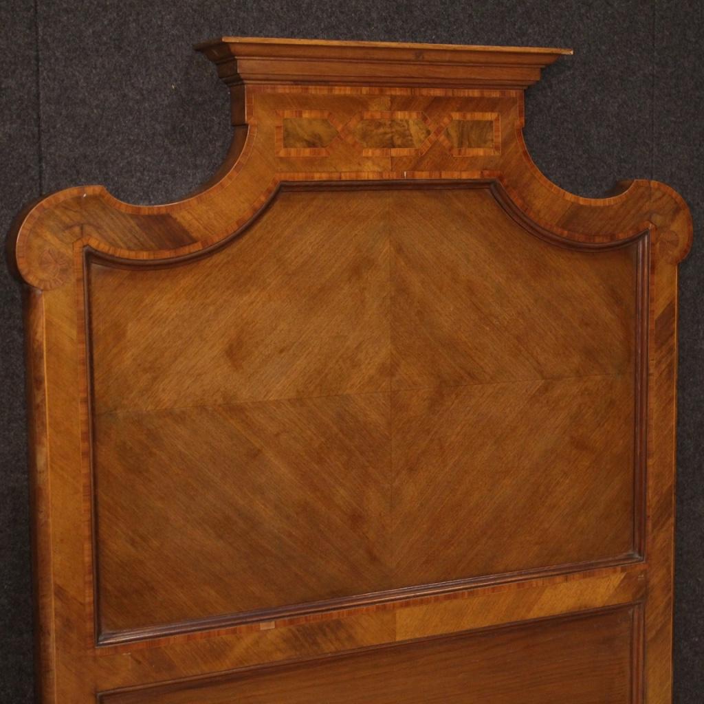 20th Century Inlaid Wood Italian Louis XV Style Single Bed, 1950 3