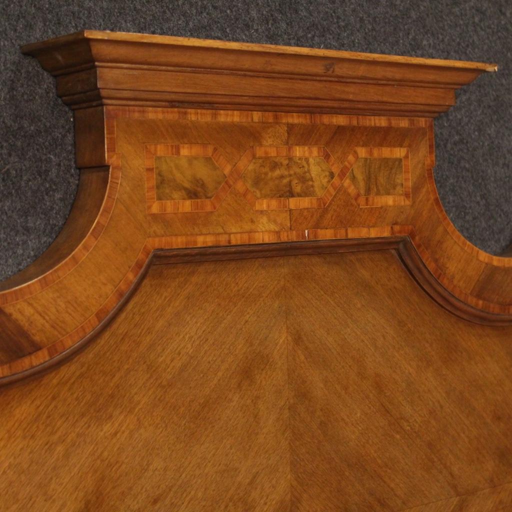 20th Century Inlaid Wood Italian Louis XV Style Single Bed, 1950 4
