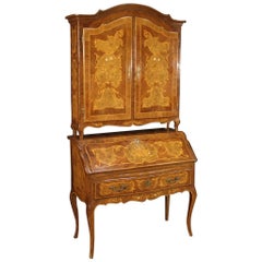 20th Century Inlaid Wood Italian Louis XV Style Trumeau Desk, 1960