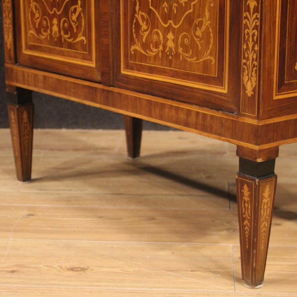 Cherry 20th Century Inlaid Wood Italian Louis XVI Sideboard, 1960