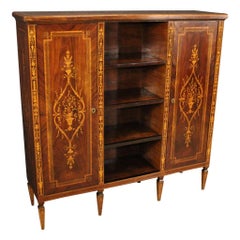 20th Century Inlaid Wood Italian Louis XVI Style Bookcase, 1960