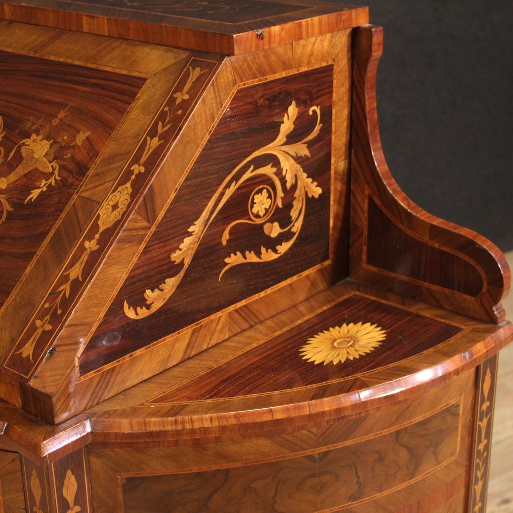 20th Century Inlaid Wood Italian Louis XVI Style Bureau Desk, 1950 2