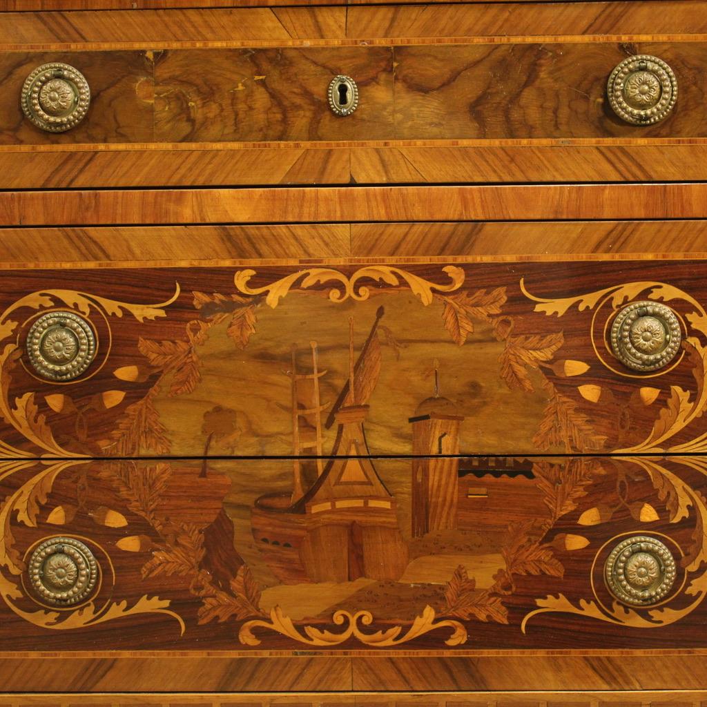 20th Century Inlaid Wood Italian Louis XVI Style Bureau Desk, 1950 4