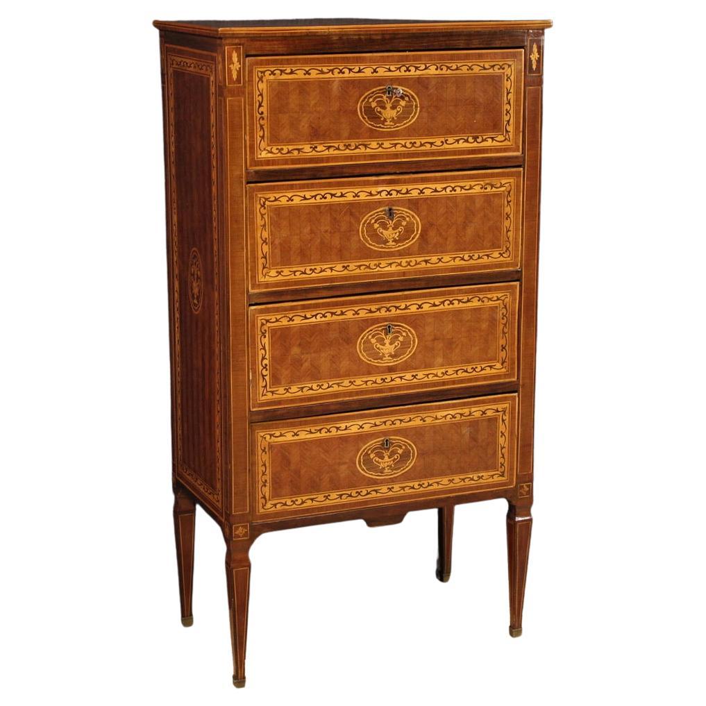 italienische Kommode im Louis-XVI-Stil mit Intarsien aus Holz des 20. Jahrhunderts, 1950er Jahre