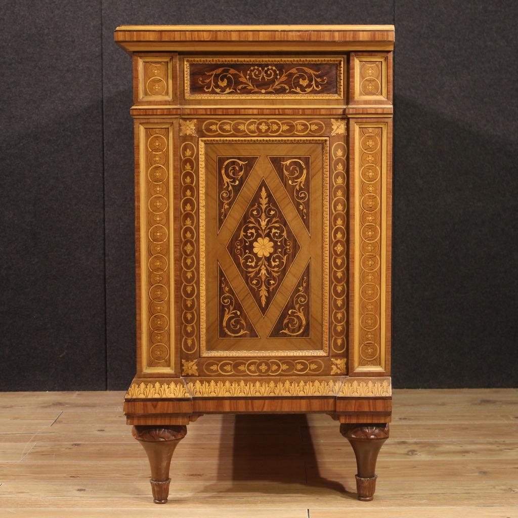 Mid-20th Century 20th Century Inlaid Wood Italian Louis XVI Style Chest Of Drawers, 1960s For Sale