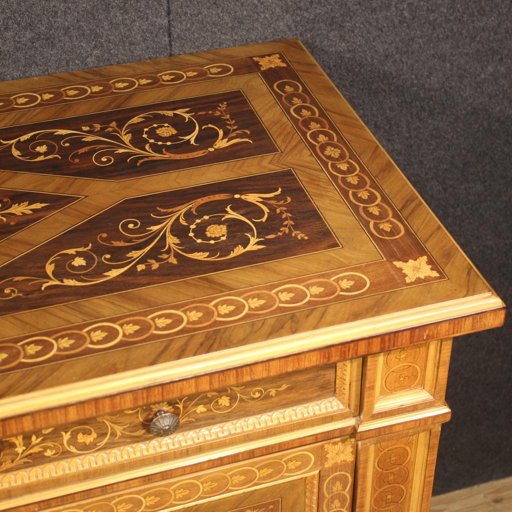 20th Century Inlaid Wood Italian Louis XVI Style Chest Of Drawers, 1960s For Sale 1