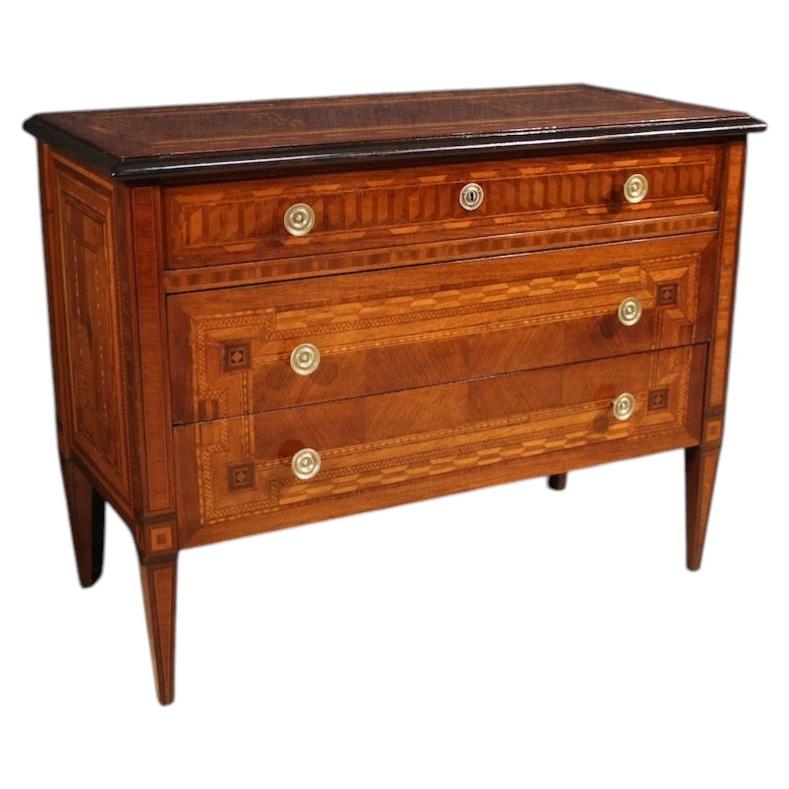20th Century Inlaid Wood Italian Louis XVI Style Commode, 1950s