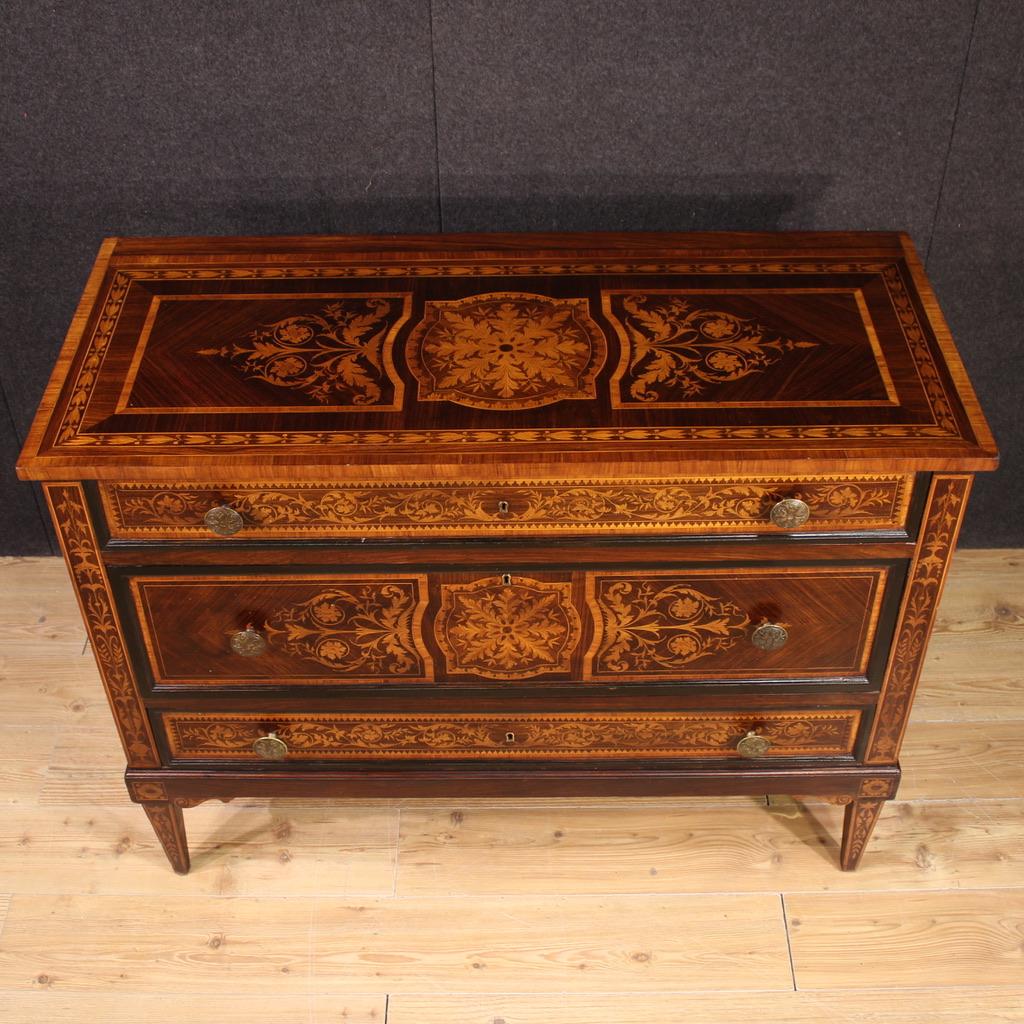 20th Century Inlaid Wood Italian Louis XVI Style Commode, 1960 in vendita 4
