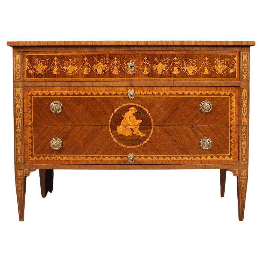italienische Kommode im Louis-XVI-Stil mit Intarsien aus Holz des 20. Jahrhunderts, 1960