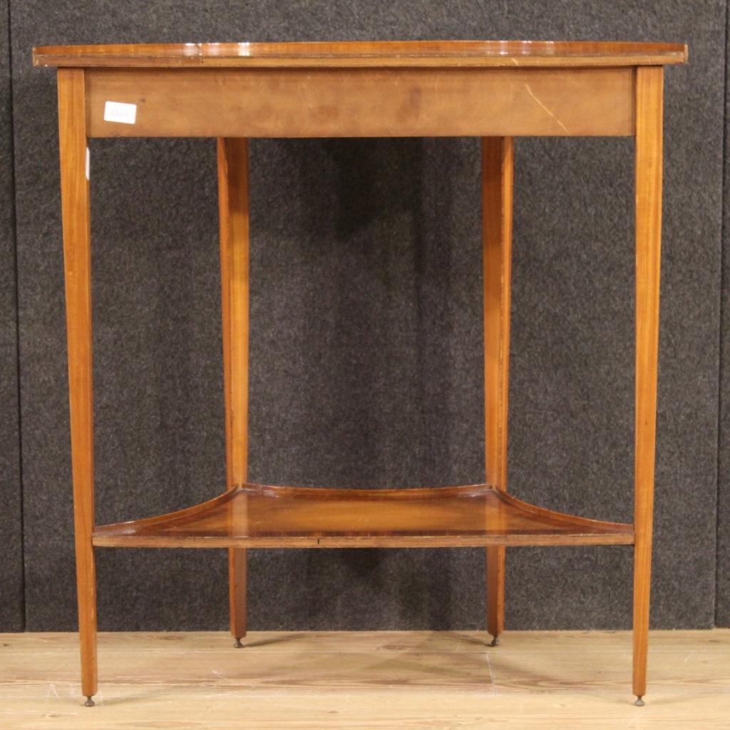 20th Century Inlaid Wood Italian Louis XVI Style Demilune Console Table, 1960 6