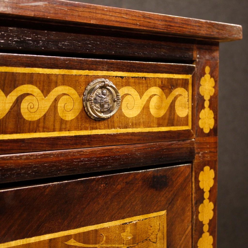 20th Century Inlaid Wood Italian Louis XVI Style Dresser, 1950 In Good Condition In Vicoforte, Piedmont