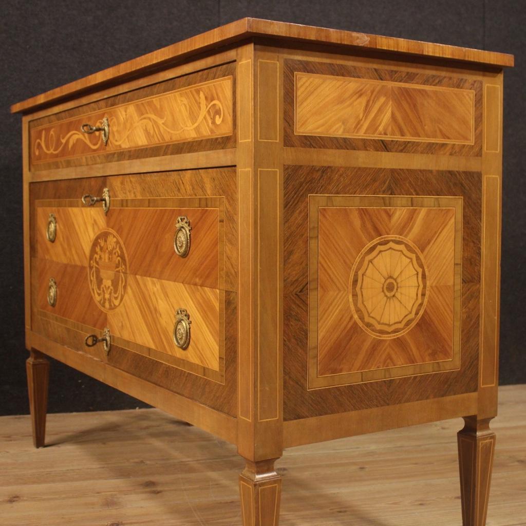 Inlay 20th Century Inlaid Wood Italian Louis XVI Style Dresser, 1960