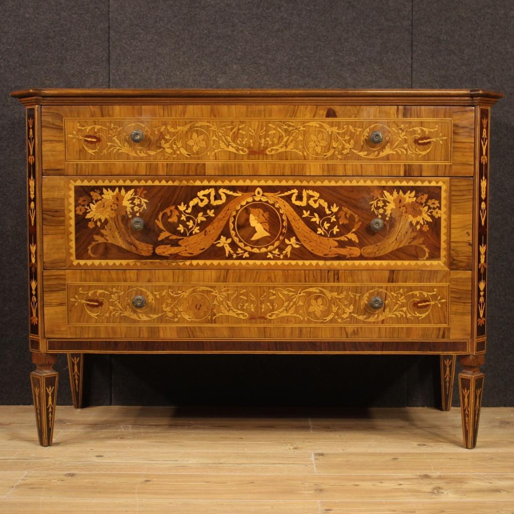20th Century Inlaid Wood Italian Louis XVI Style Dresser, 1960 1