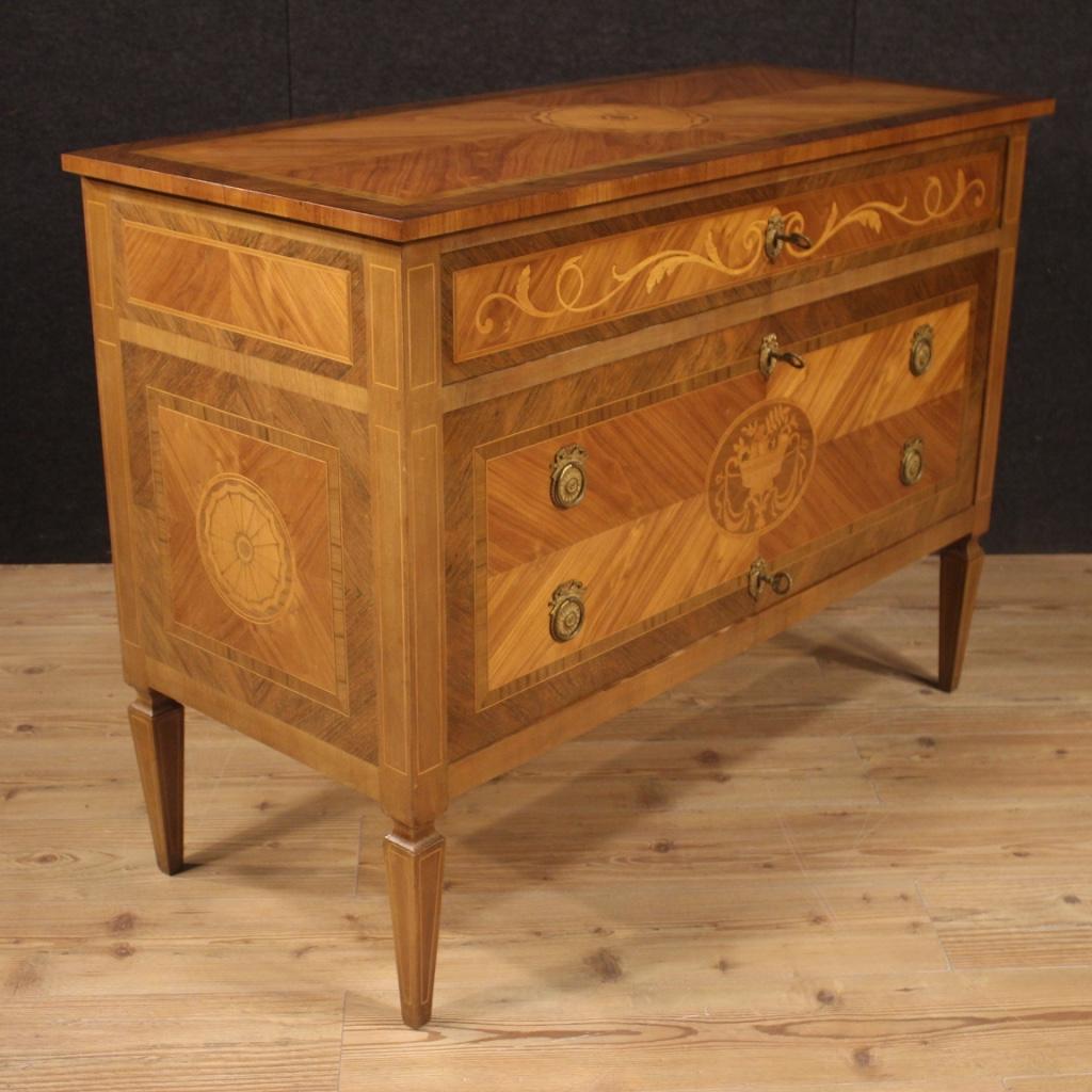 20th Century Inlaid Wood Italian Louis XVI Style Dresser, 1960 1