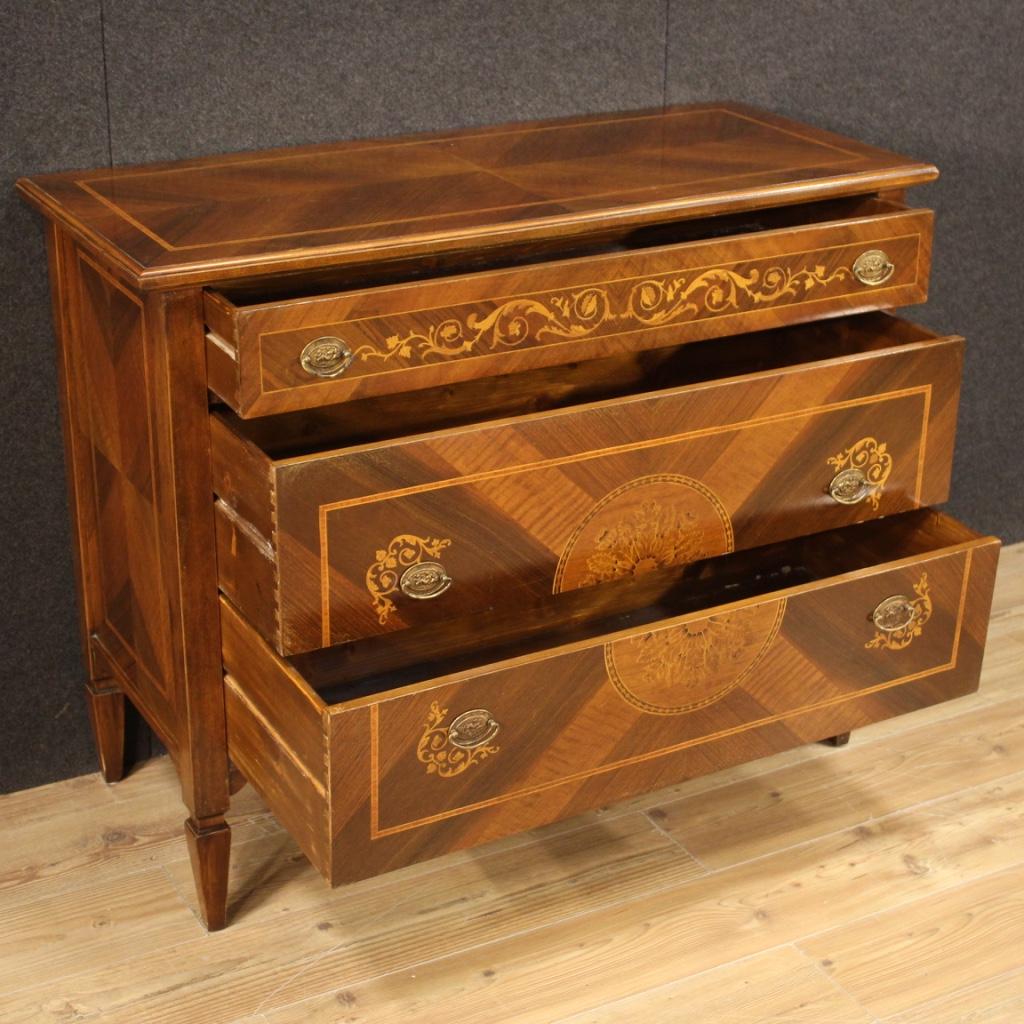 20th Century Inlaid Wood Italian Louis XVI Style Dresser, 1970 3