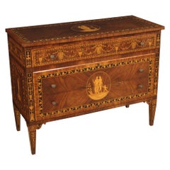 20th Century Inlaid Wood Italian Louis XVI Style Dresser Commode, 1950