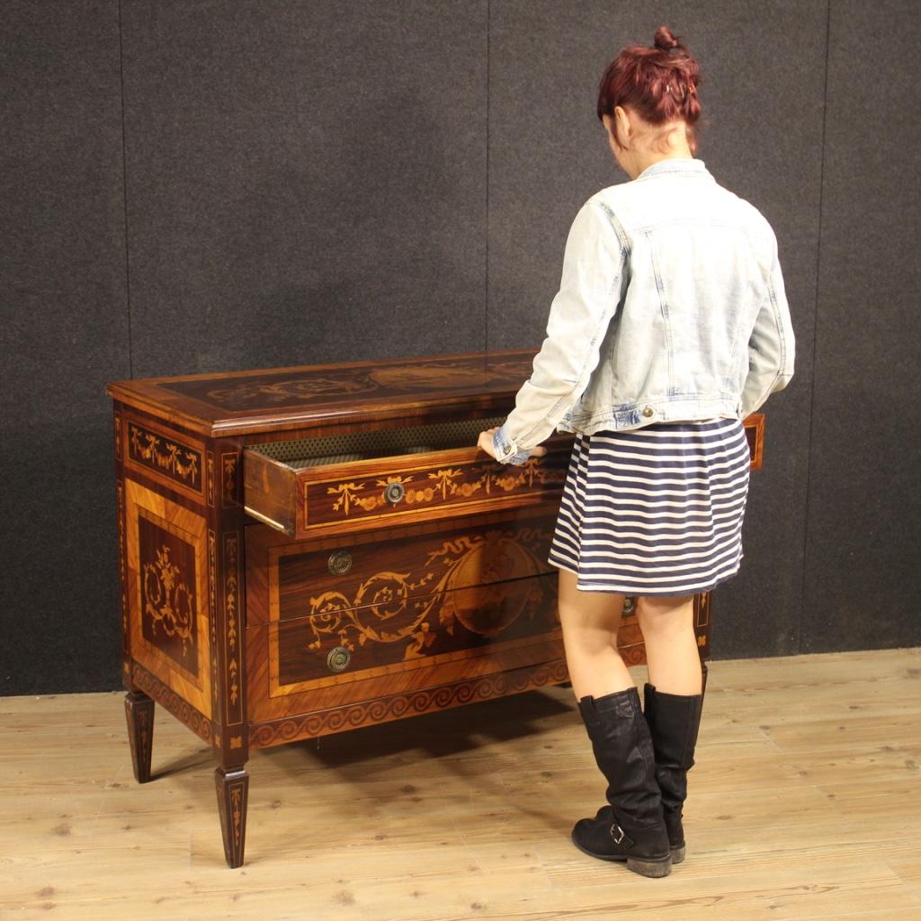 20th Century Inlaid Wood Italian Louis XVI Style Dresser Commode, 1960 4