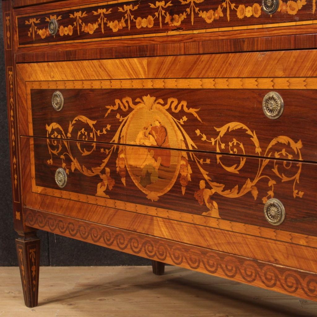 20th Century Inlaid Wood Italian Louis XVI Style Dresser Commode, 1960 (Louis XVI.)