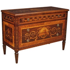 20th Century Inlaid Wood Italian Louis XVI Style Dresser Commode, 1960