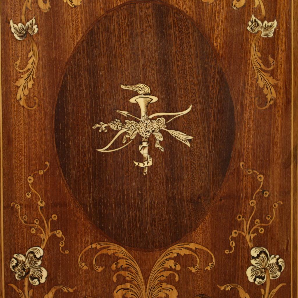20th Century Inlaid Wood Italian Louis XVI Style Half Moon Sideboard, 1950s For Sale 1