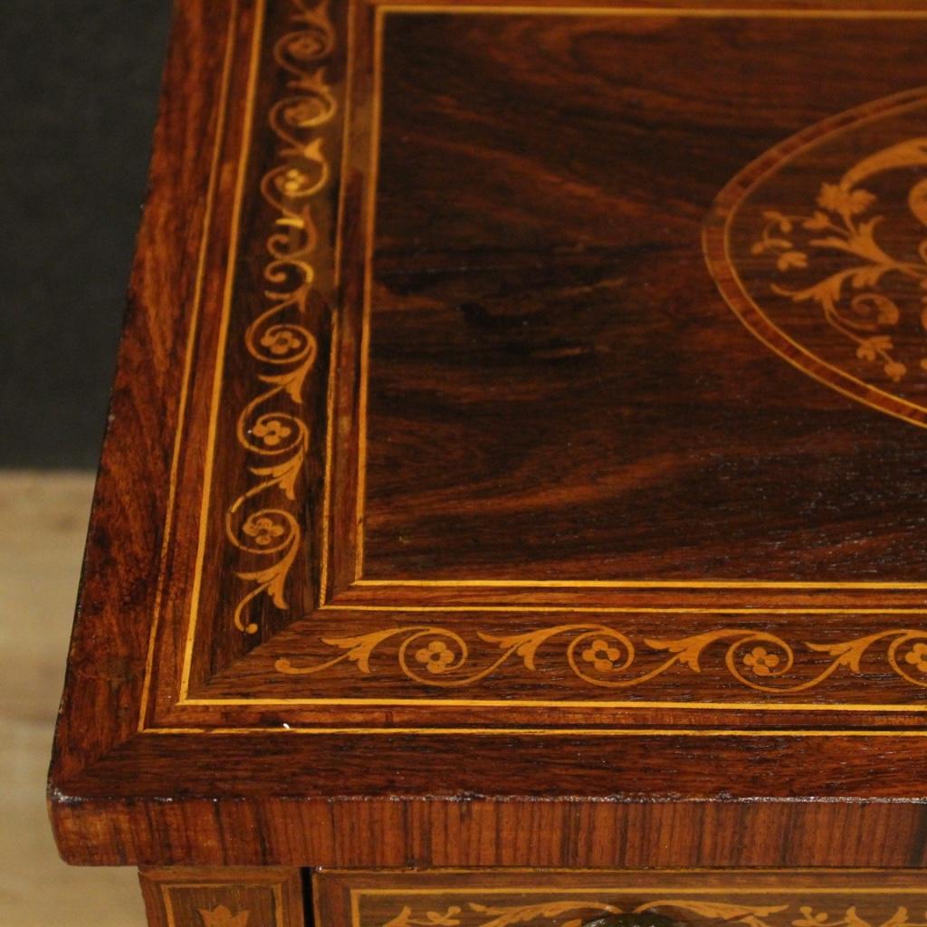 20th Century Inlaid Wood Italian Louis XVI Style Side Table, 1950 5