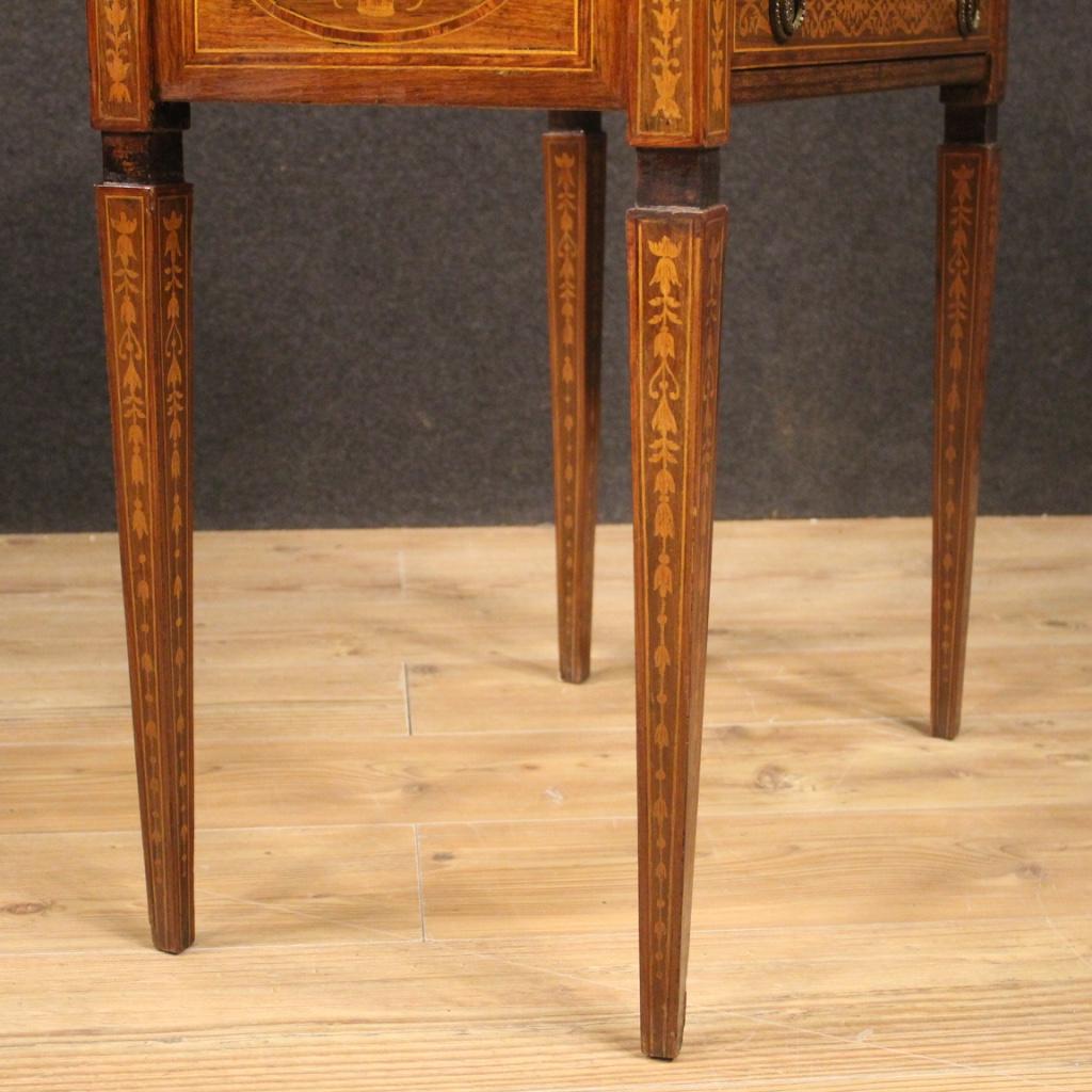 20th Century Inlaid Wood Italian Louis XVI Style Side Table, 1950 1