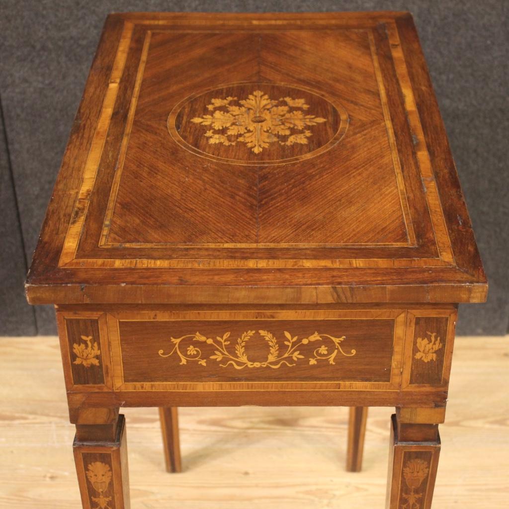 20th Century Inlaid Wood Italian Louis XVI Style Side Table, 1960 1