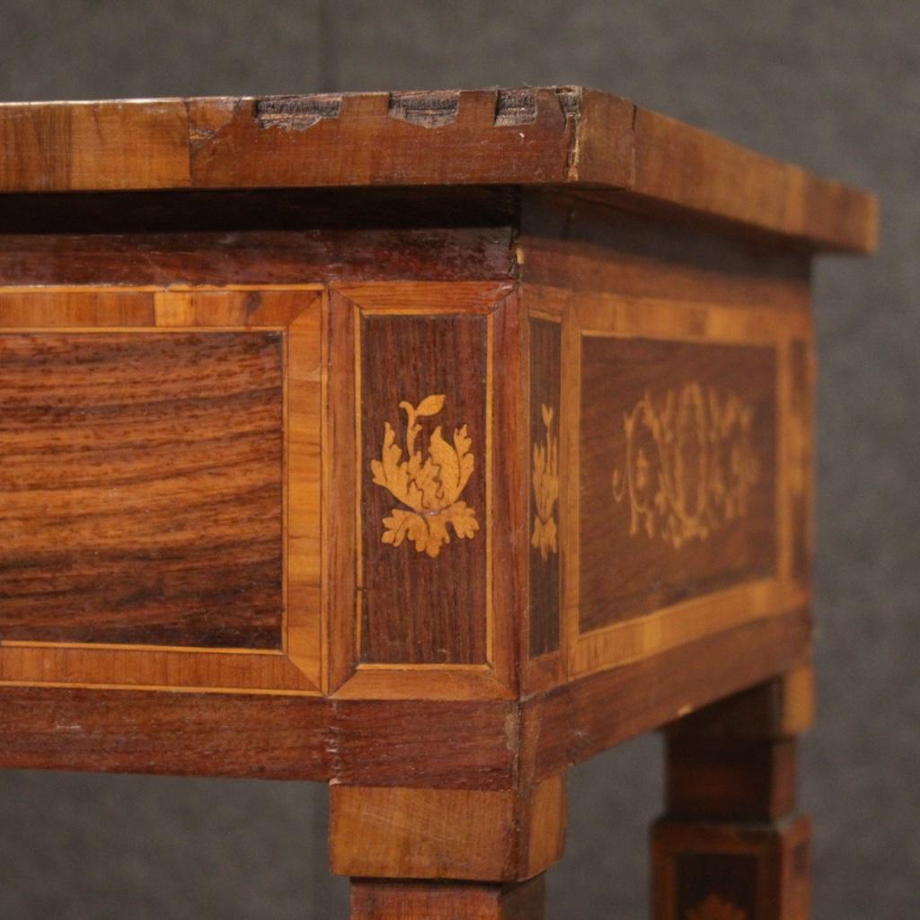 20th Century Inlaid Wood Italian Louis XVI Style Side Table, 1960 3