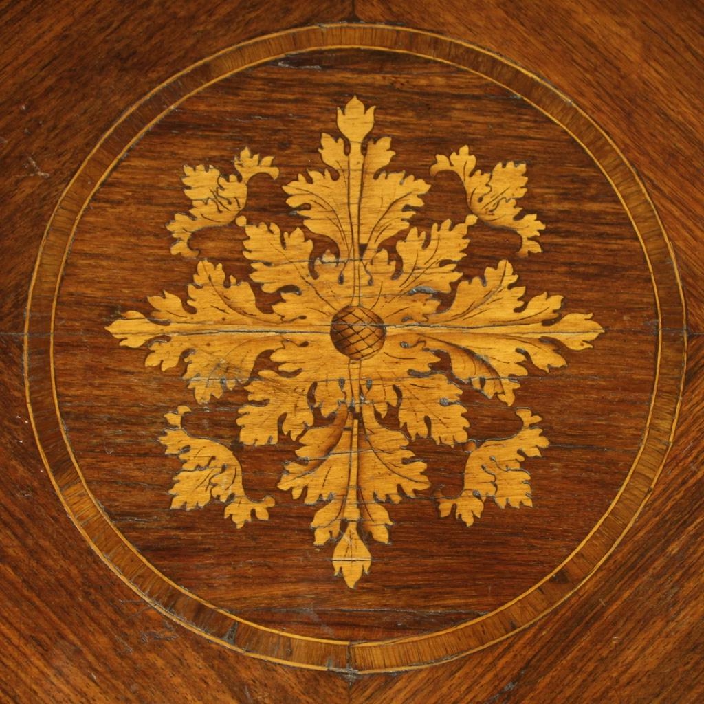 20th Century Inlaid Wood Italian Louis XVI Style Side Table, 1960 5