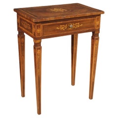 20th Century Inlaid Wood Italian Louis XVI Style Side Table, 1960