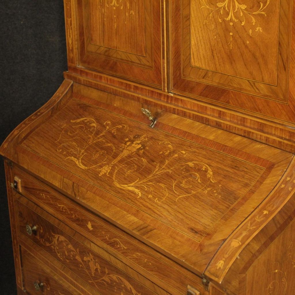 20th Century Inlaid Wood Italian Louis XVI Style Trumeau Desk, 1950 6