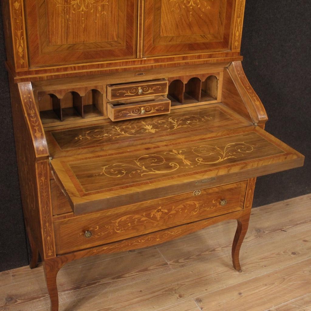 20th Century Inlaid Wood Italian Louis XVI Style Trumeau Desk, 1950 1