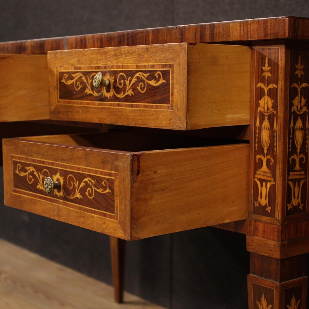 20th Century Inlaid Wood Italian Louis XVI Style Writing Desk, 1960 7