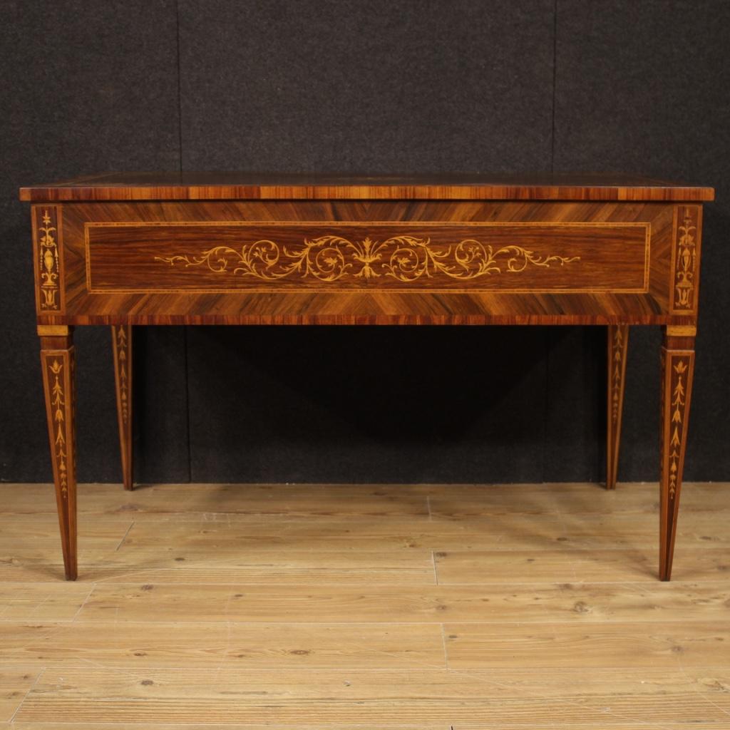 20th Century Inlaid Wood Italian Louis XVI Style Writing Desk, 1960 3