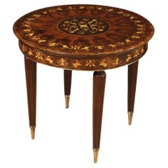 Used 20th Century Inlaid Wood Italian Round Coffee Table, 1960
