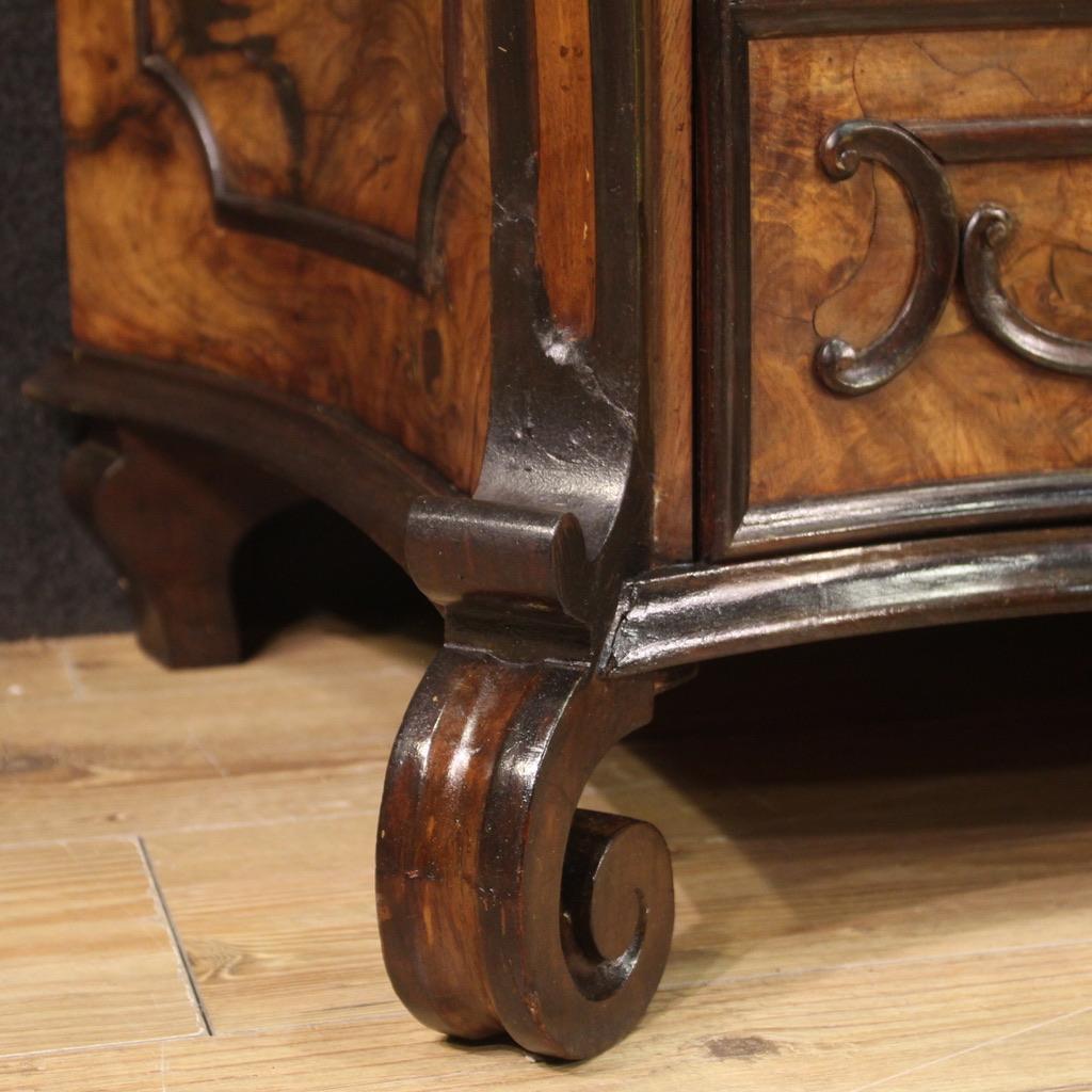 20th Century Inlaid Wood Lombard Trumeau Desk, 1950 In Good Condition For Sale In Vicoforte, Piedmont