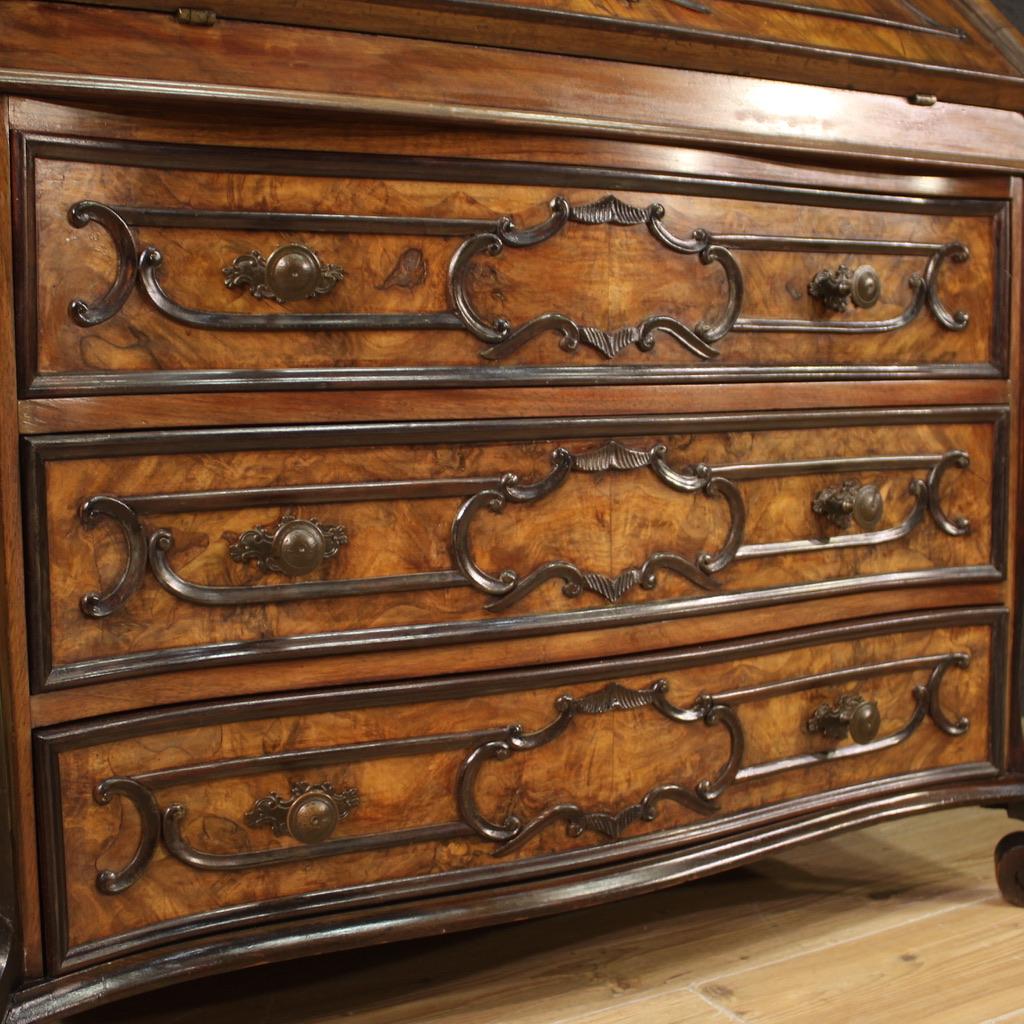 Mid-20th Century 20th Century Inlaid Wood Lombard Trumeau Desk, 1950 For Sale