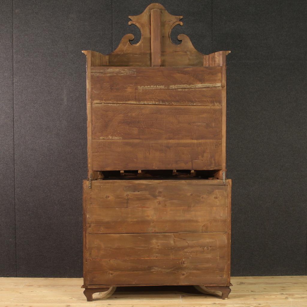 20th Century Inlaid Wood Lombard Trumeau Desk, 1950 For Sale 2